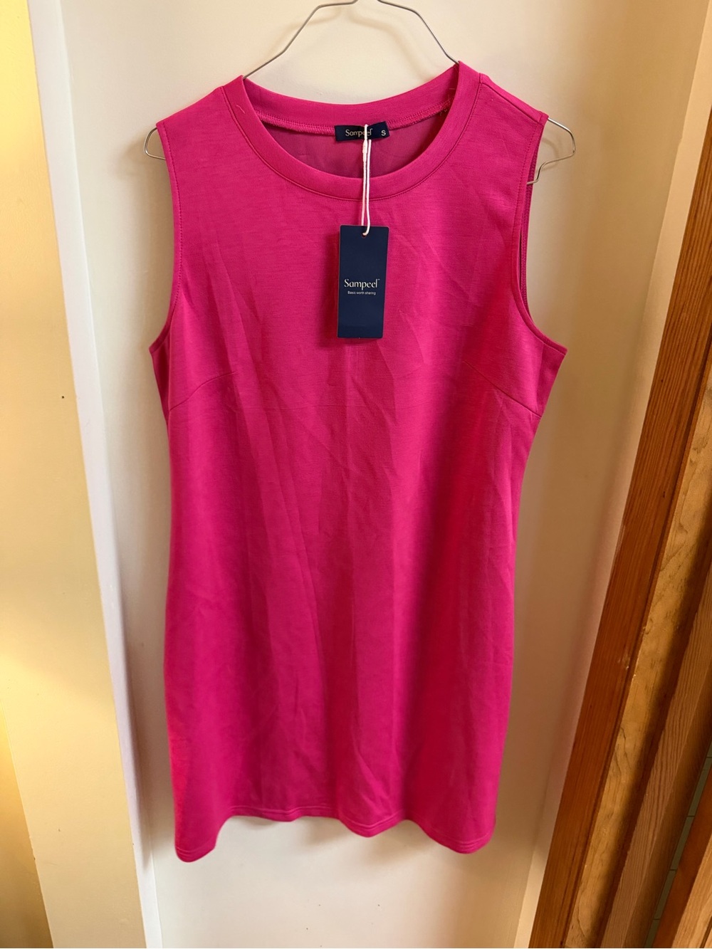 Sleeveless Shift Dress - Hot Pink